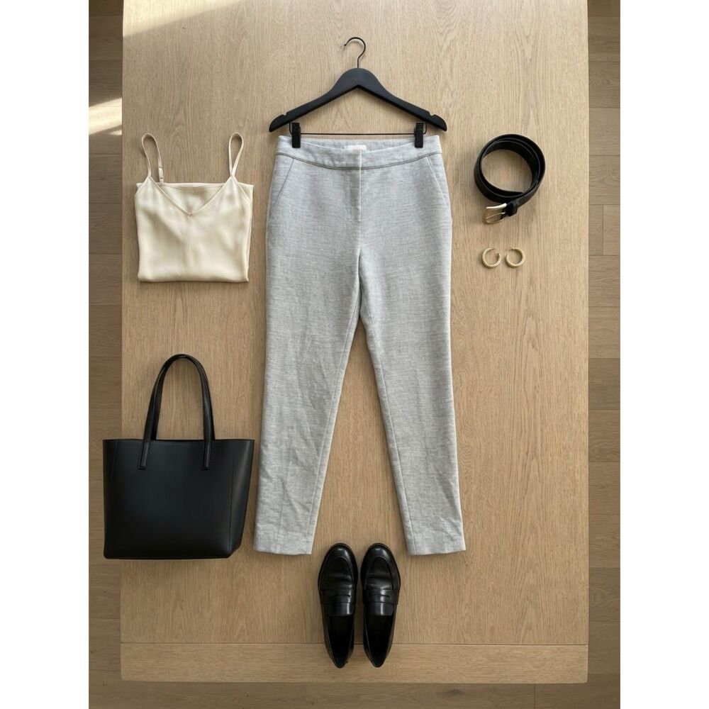 H&M light gray heather trousers ankle slacks pants size 2 NWOT